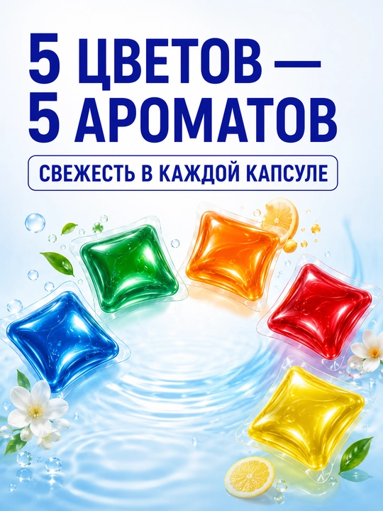 Капсулы для мытья полов и твёрдых поверхностей, 15 штук