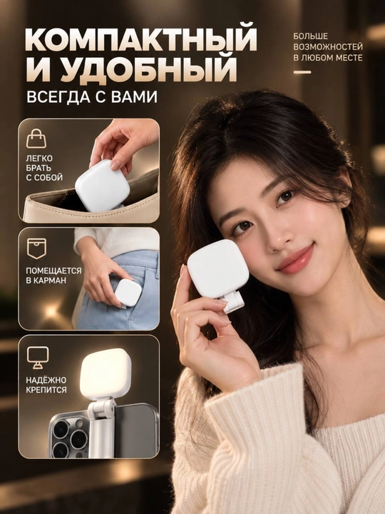 Telefon uchun magnetlik mini selfi chirog'i, selfi lampa