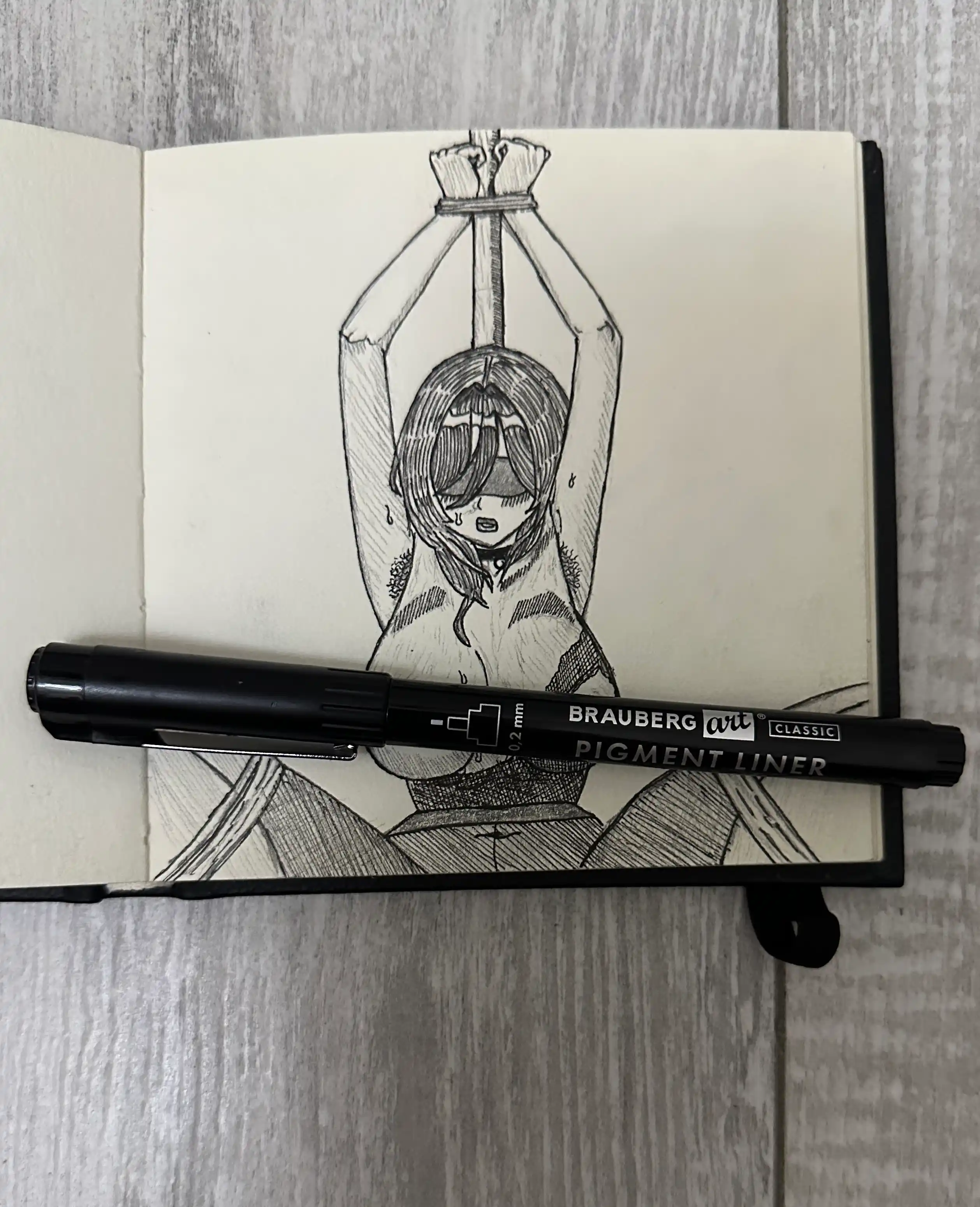Капиллярные ручки линеры 6шт черные 0,2/0,25/0,3/0,35/0,45/0,7мм, BRAUBERG ART, 143942