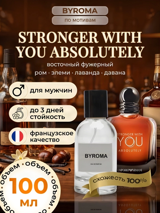 Парфюм мужской по мотивам Stronger With You Absolutely, стойкие духи, 100 мл - 