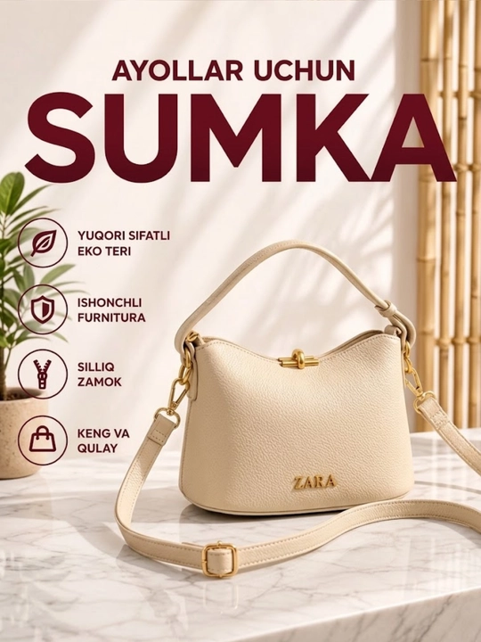 Zara ayollar sumkasi — zamonaviy yelka sumkasi - 