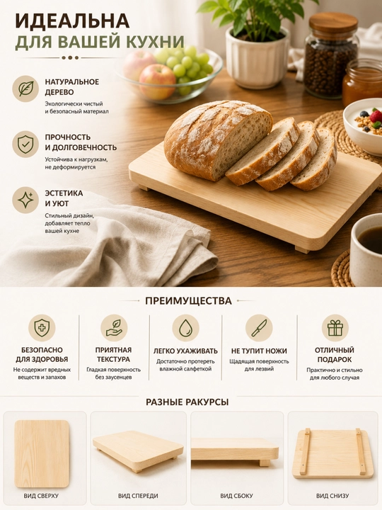 Деревянная доска, кухонная доска для нарезки и приготовления продуктов