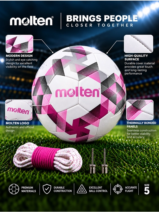 Futbol to‘pi Molten FG1000, Professional, 5-o‘lcham, oq-pushti
