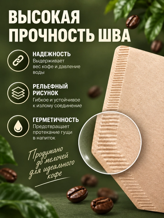 Фильтр для кофеварки бумажный конусный, для пуровера