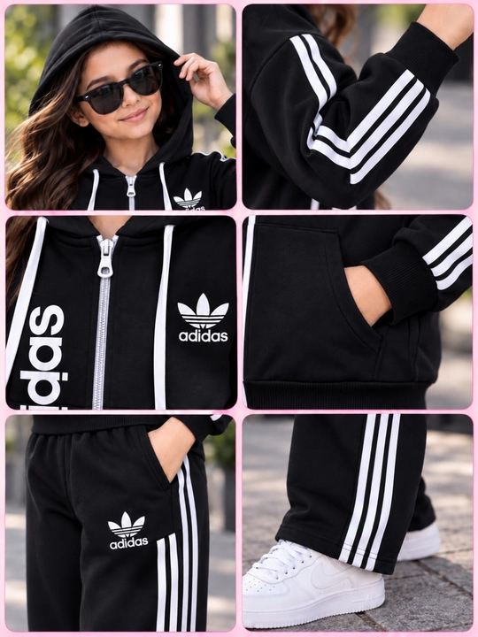 Qizlar uchun ikki qismli sport kostyumi, 7–11 yosh, bolalar sport kiyimi, qulay to‘plam