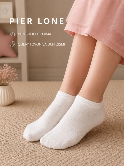 Pier Lone qiz bolalar uchun kalta bir rangli paypoq