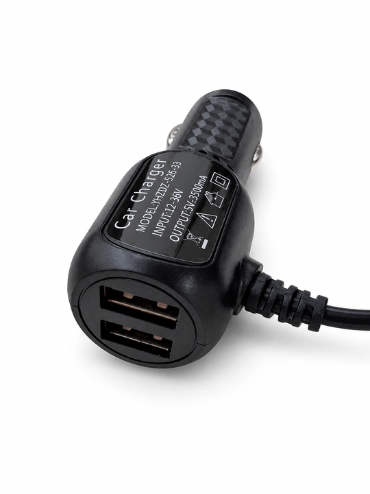 Avtomobil uchun 2 USB portli kabel zaryadlagich 12–36V, 5V/3.5A (Videoregistrator uchun)