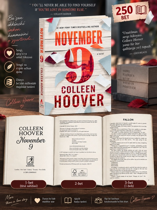 November 9 Colleen Hoover