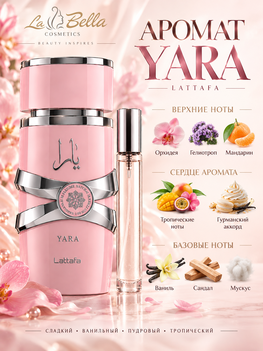 Духи Yara Lattafa Perfumes для женщин, восточные женские духи