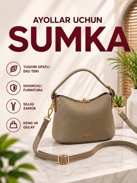 Zara ayollar sumkasi — zamonaviy yelka sumkasi - 
