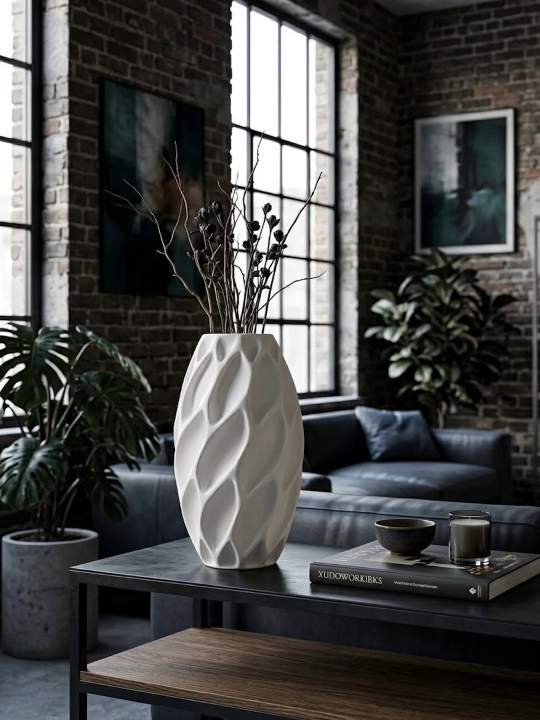 Vaza "Dyuna" Rayelle home, 3D plastikdan - 