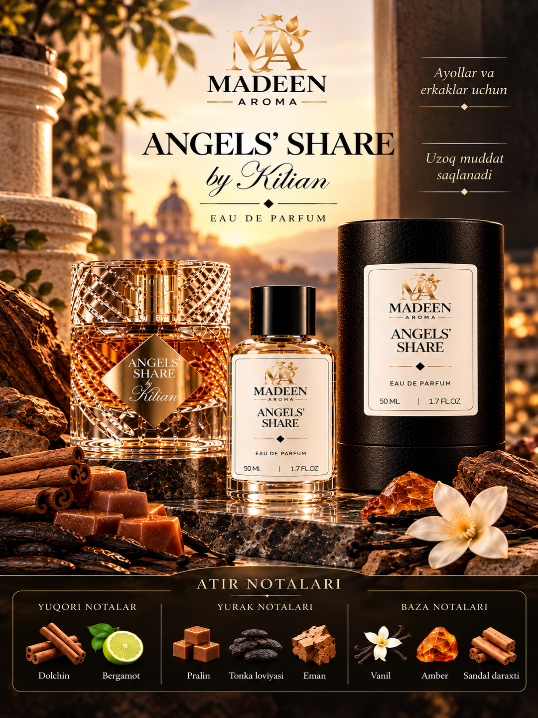 Парфюмерия для женщин и мужчин Angel's Share от Kilian феромонный парфюм унисекс - 