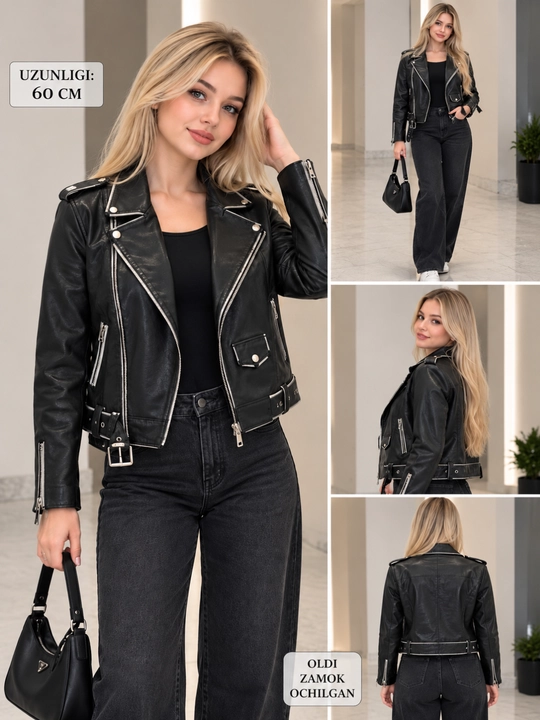 Ayollar va qizlar eko koja kastumi S/M/L razmerli charm kurtka