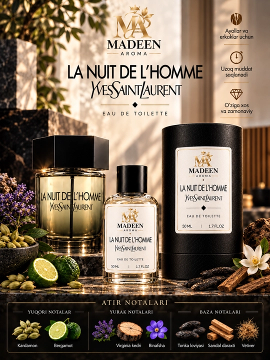 Духи для мужчин La Nuit Del'Homme феромонные мужские духи - 