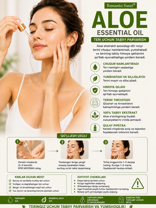 Baza Aloe efir moyi Romantic Sweet ALOE Essential Oil 30 ml