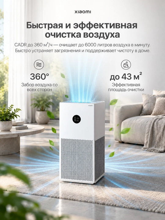 Xiaomi Aqlli havo tozalagichlar, Smart air purifier, Allergenlardan ximoya, GLOBAL