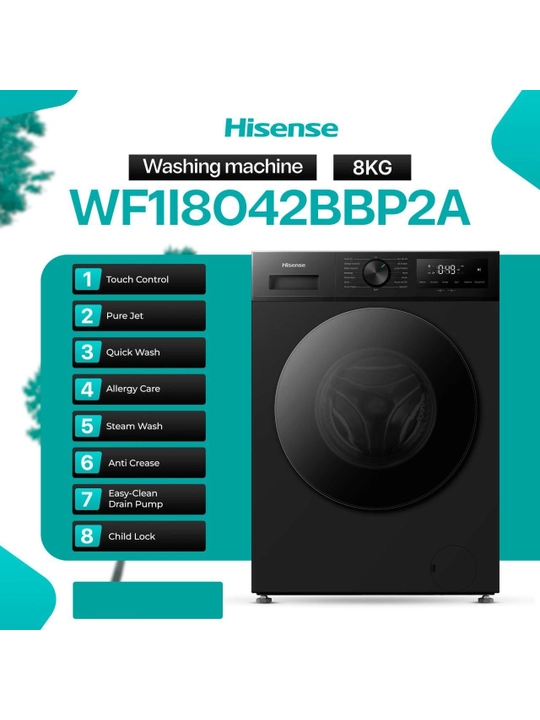 Hisense WF1I8042BBP2A - 8 kgli avtomatik kir yuvish mashinasi