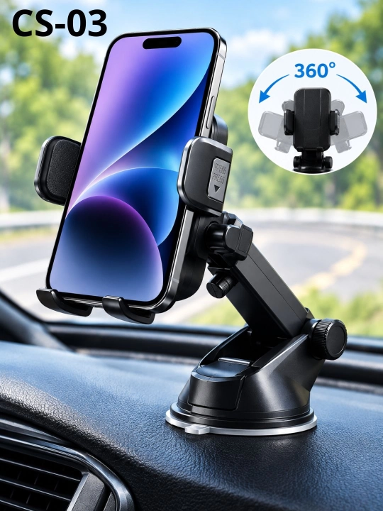 Автомобильный держатель для телефона на присоске, универсальный, 360°, регулируемый