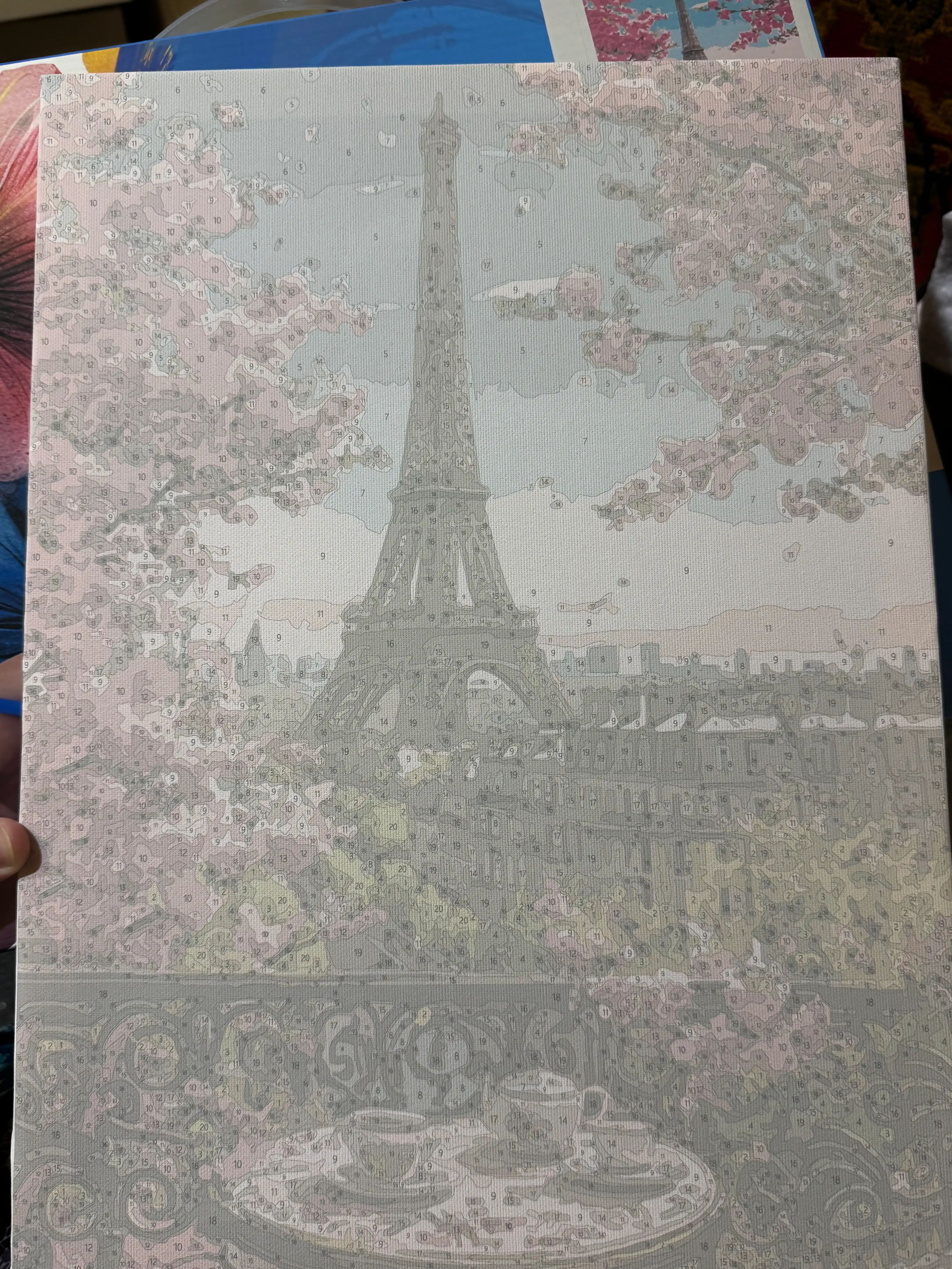 Raqamlar bo'yicha rasm Skystore Shaxarlar asosli ramkaga tortilgan, 30x40 sm