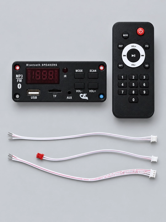 Встраиваемый MP3-декодер JS-M519-V1.3, 12В, Bluetooth, FM, USB, TF, AUX, с пультом