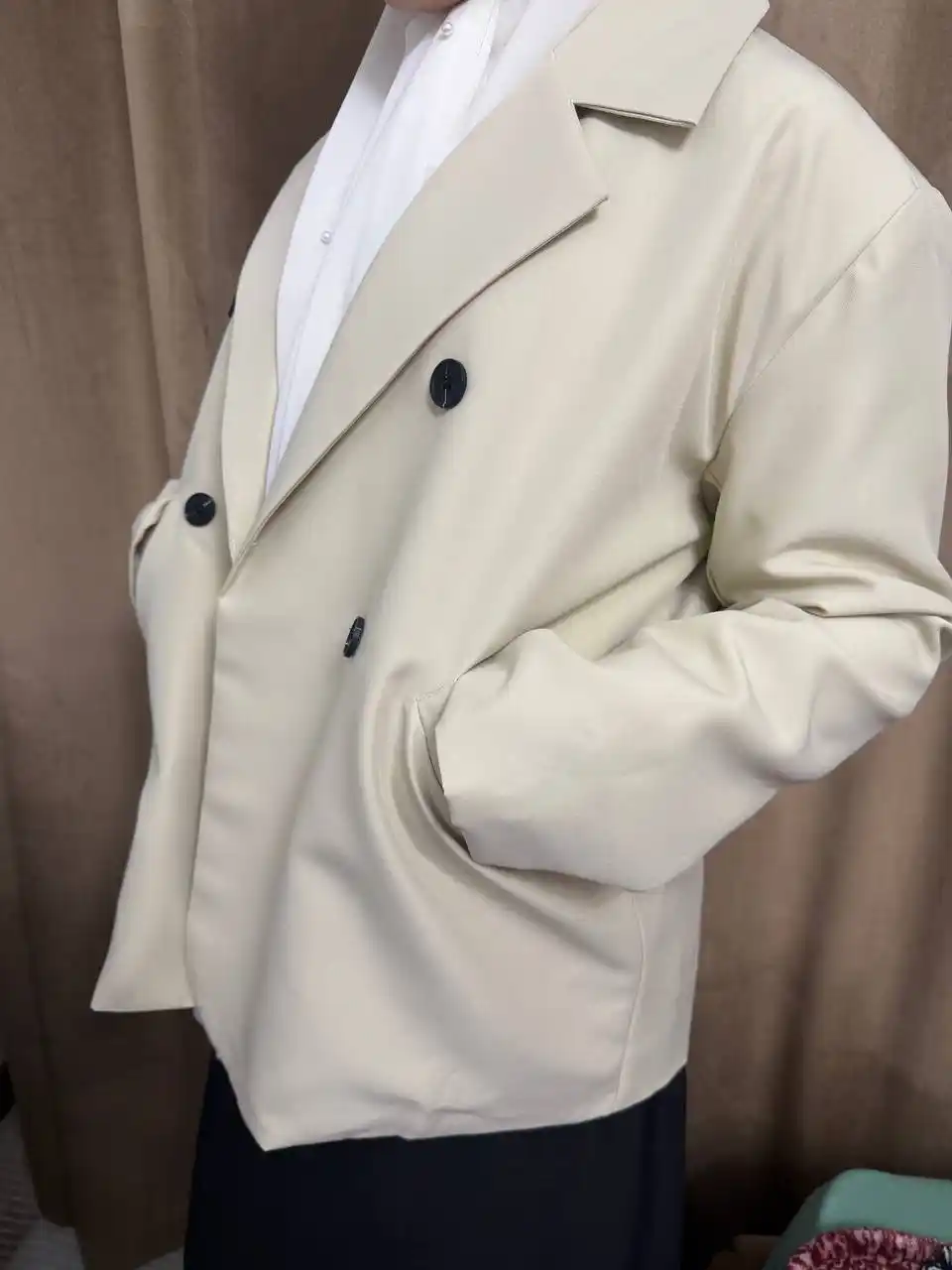 Женский двубортный пиджак oversize