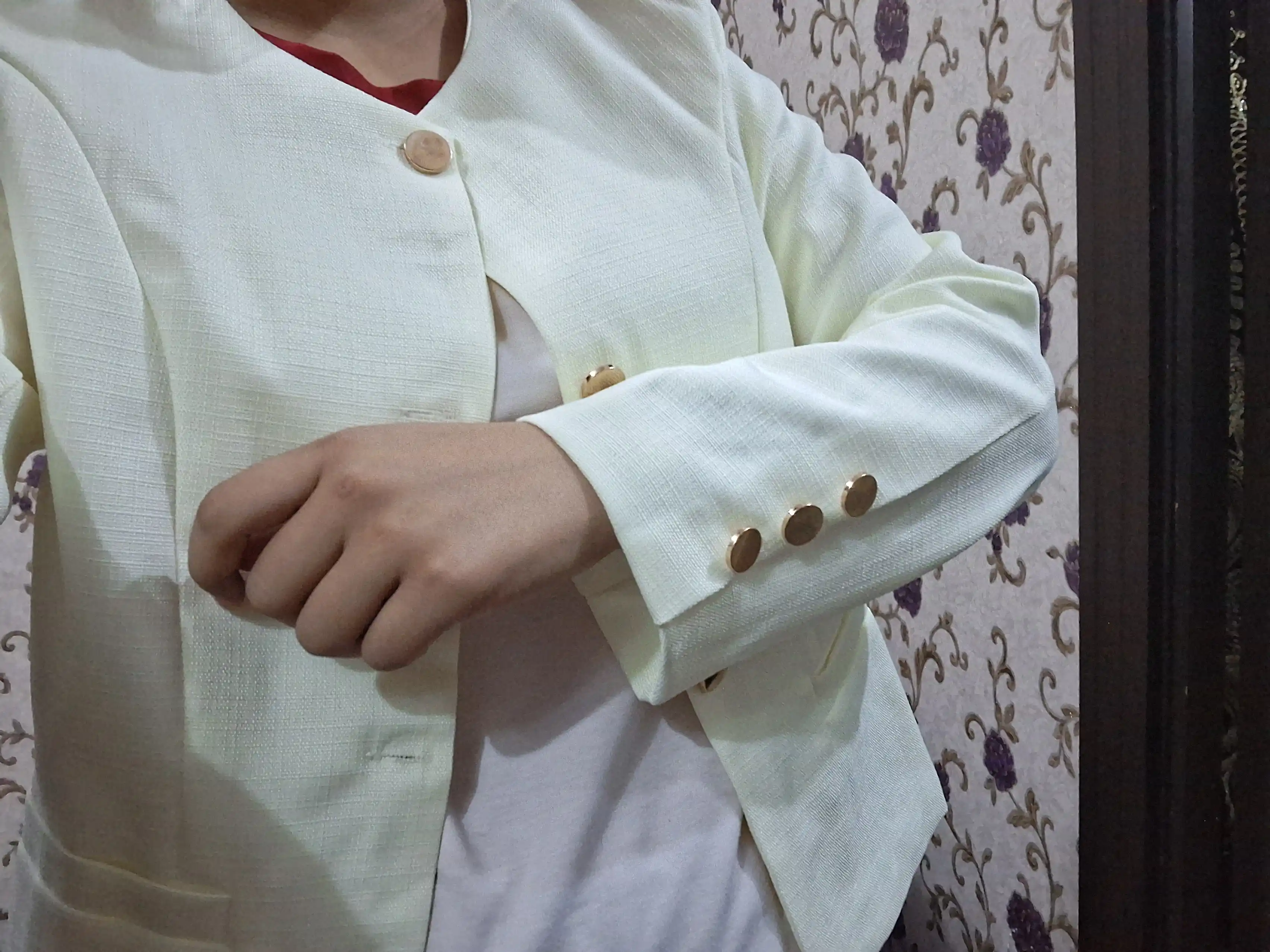 Tvid jaket, klassik pidjak, dumaloq yoqali kostyum, ayollar uchun bahor va kuzgi, L va XL