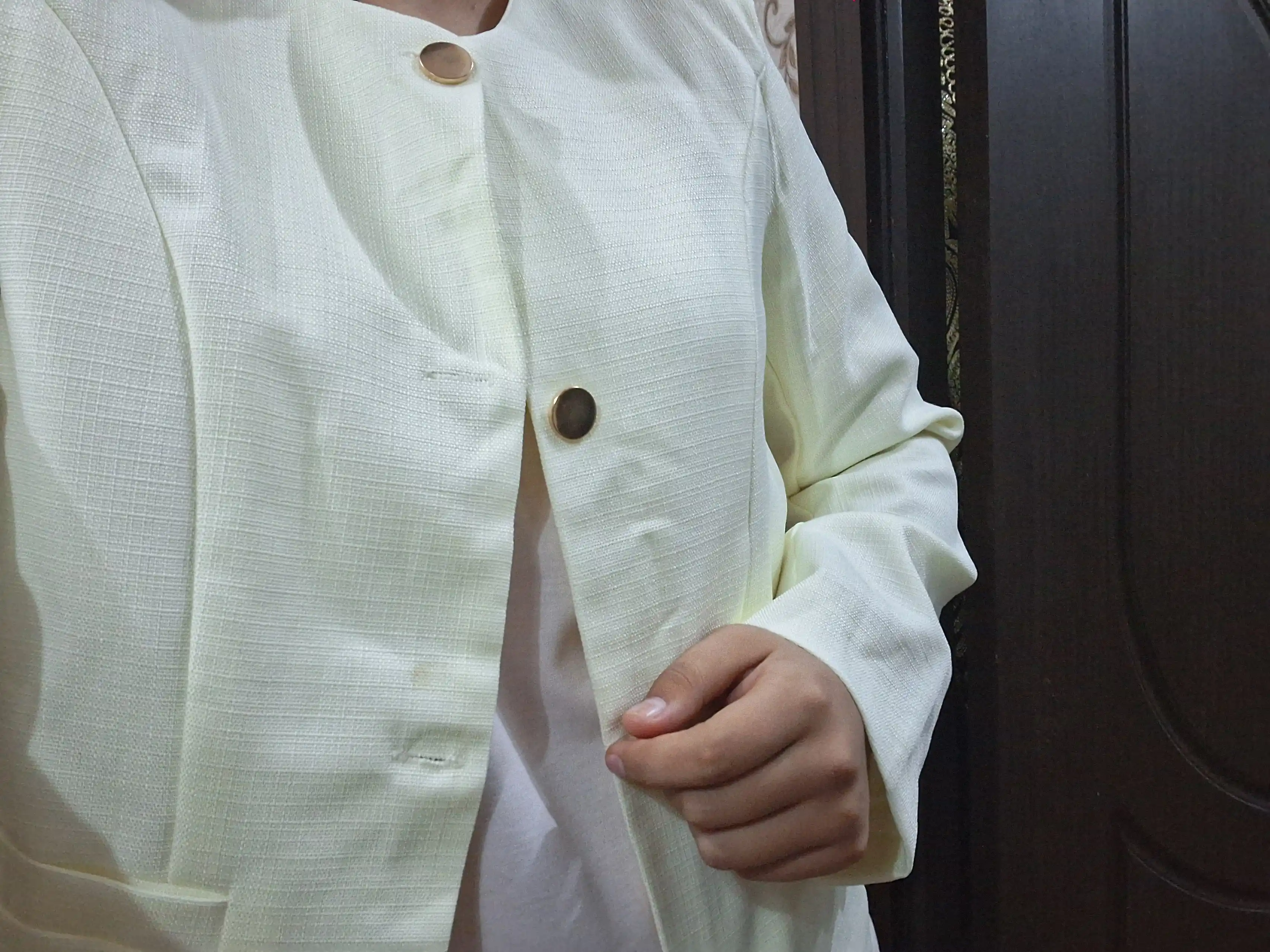 Tvid jaket, klassik pidjak, dumaloq yoqali kostyum, ayollar uchun bahor va kuzgi, L va XL