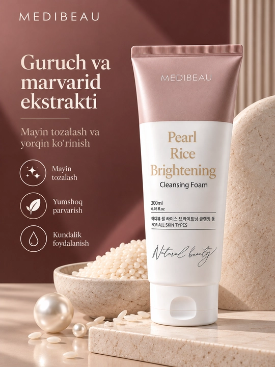 Yuvish uchun gel, tozalovchi ko‘pik, penkalar yuz uchun, umivalka yuz uchun, gel