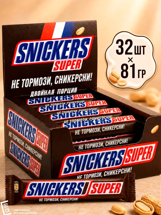 Snickers Super 80 г × 32 шт - 