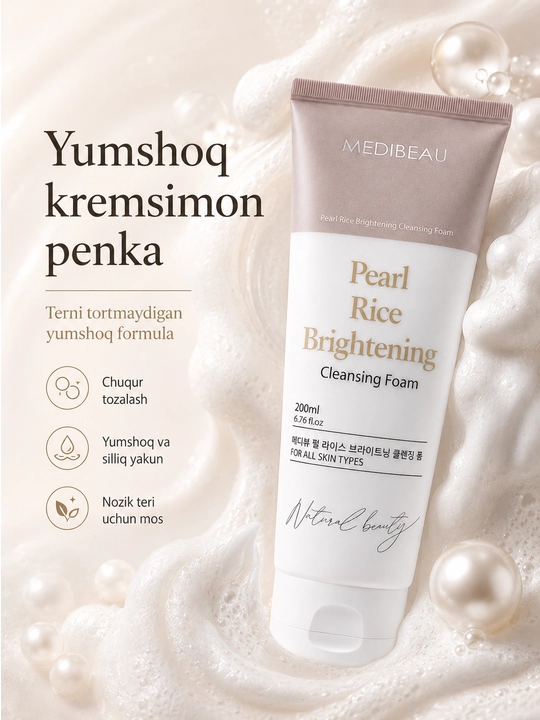 Yuvish uchun gel, tozalovchi ko‘pik, penkalar yuz uchun, umivalka yuz uchun, gel