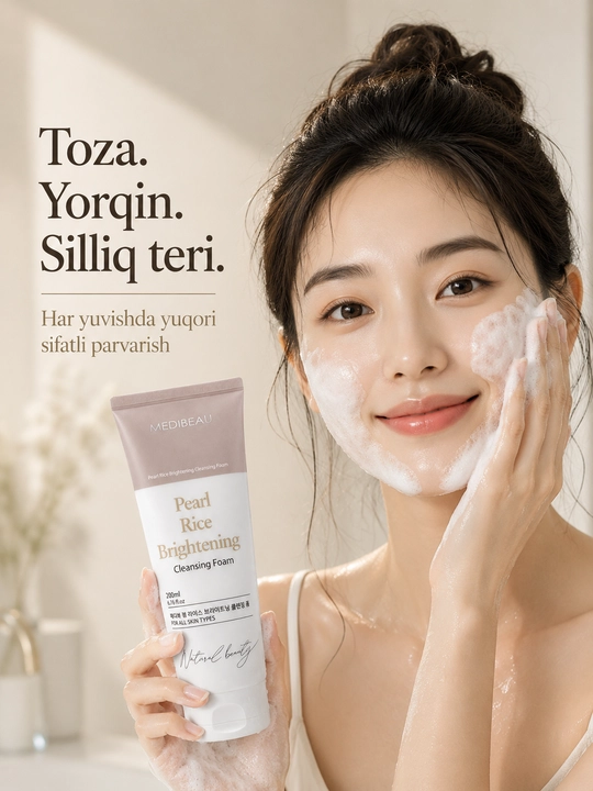 Yuvish uchun gel, tozalovchi ko‘pik, penkalar yuz uchun, umivalka yuz uchun, gel