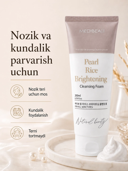 Yuvish uchun gel, tozalovchi ko‘pik, penkalar yuz uchun, umivalka yuz uchun, gel