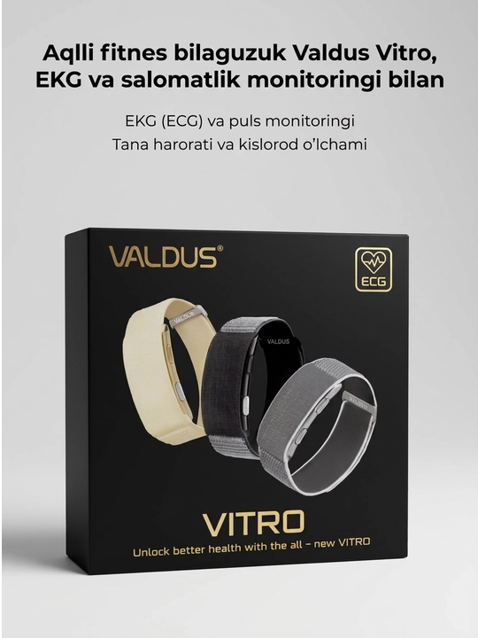 Умный фитнес-браслет Valdus Vitro с ЭКГ и мониторингом здоровья