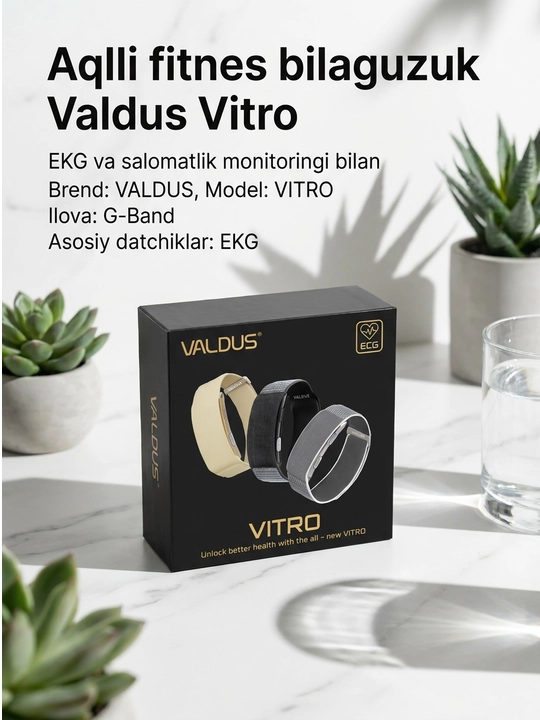 Умный фитнес-браслет Valdus Vitro с ЭКГ и мониторингом здоровья