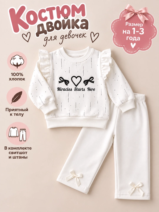 Qizlar uchun 2 qismli kostyum