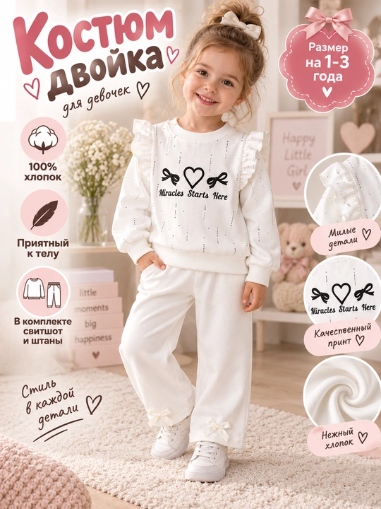 Qizlar uchun 2 qismli kostyum - 