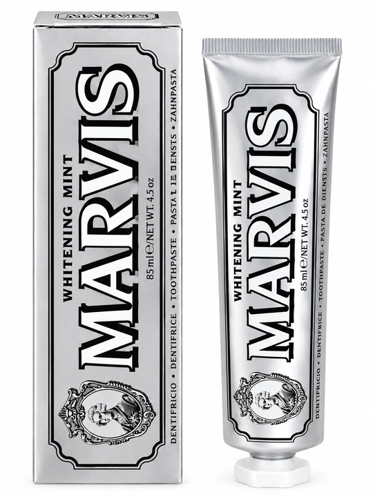 Oqartiruvchi tish pastasi MARVIS Whitening Mint, yalpiz ta'mli, 85 ml