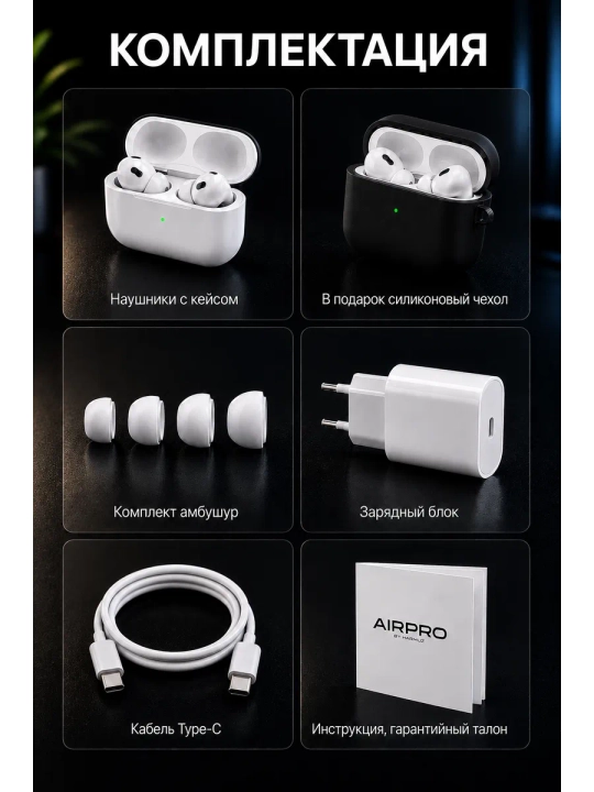 IPhone va Android uchun A.Pods PRO 2 simsiz quloqchinlari