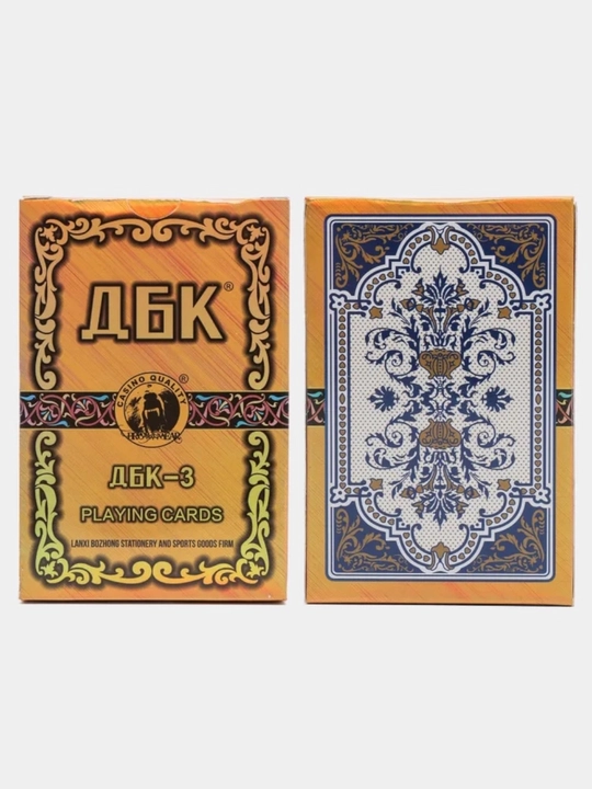 Карты игральные ДБК, пластиковые, 54 шт, золотые с матовой поверхностью