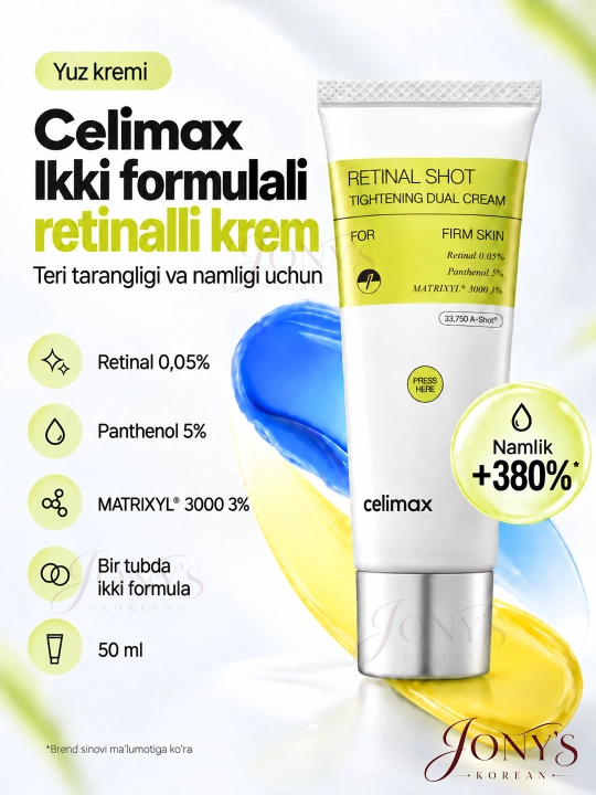 Celimax yuz kremlari — tiklovchi, yorqinlashtiruvchi, barerni mustahkamlovchi - 