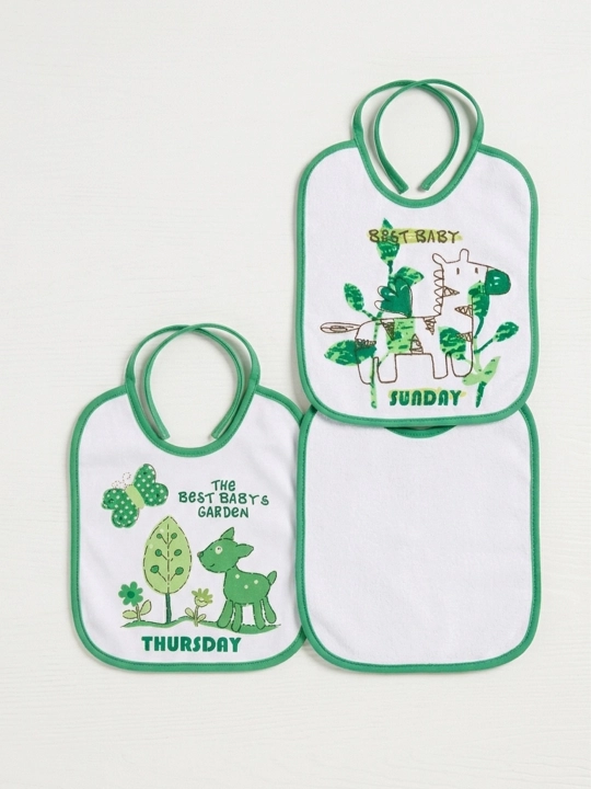 Chaqaloqlar uchun paxtali va printli oshxoʻrak (slyunvanchik) Kiddo Store - 
