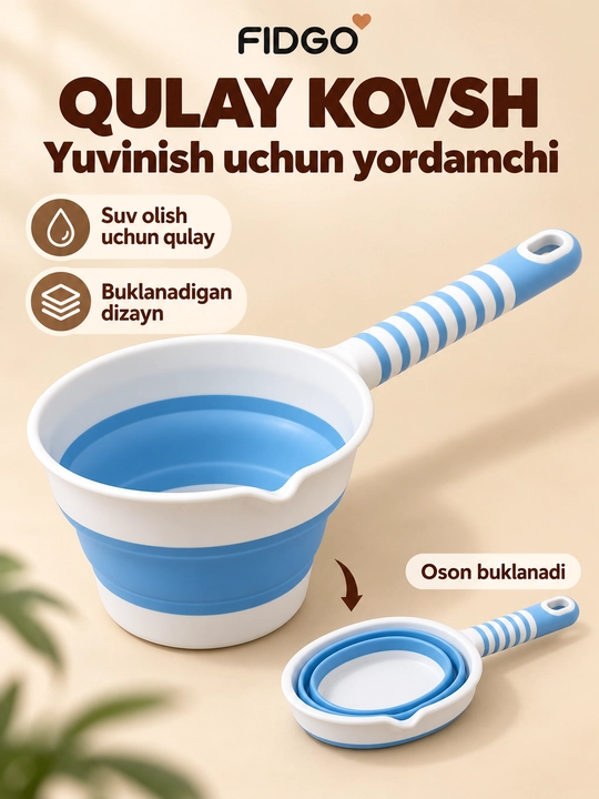 Termometr va cho‘milish uchun yumshoq vkladishli FIDGO bolalar yig‘ma vannasi