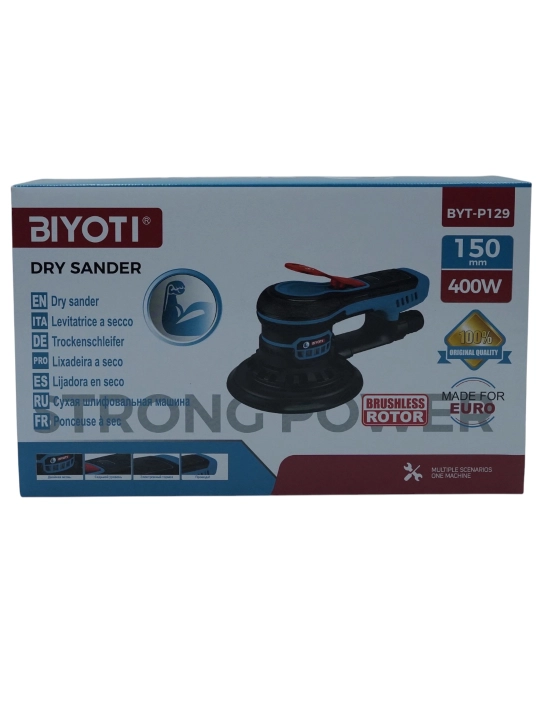 Шлифовальная машина BIYOTI BYT-P129, 400 Вт, диск 150 мм, 4000–10000 об/мин
