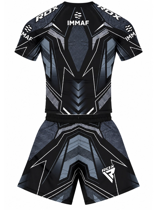 Мужской комплект RDX IMMAF для MMA и BJJ, рашгард и шорты, S–3XL