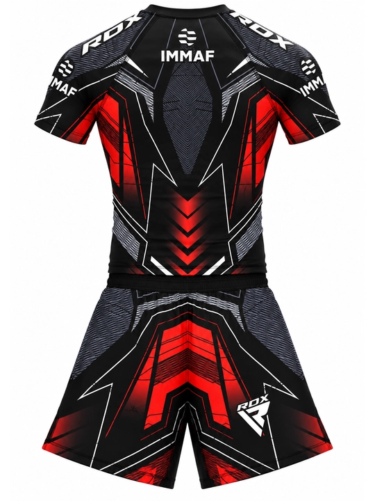 Мужской комплект RDX IMMAF для MMA и BJJ, рашгард и шорты, S–3XL