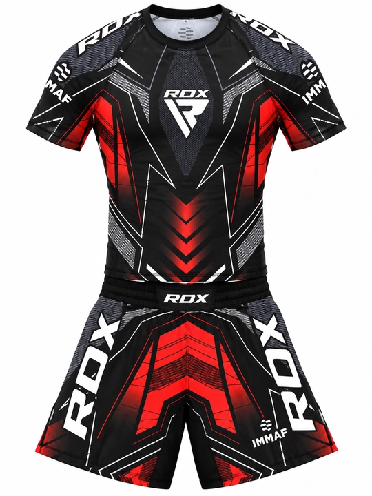 Мужской комплект RDX IMMAF для MMA и BJJ, рашгард и шорты, S–3XL