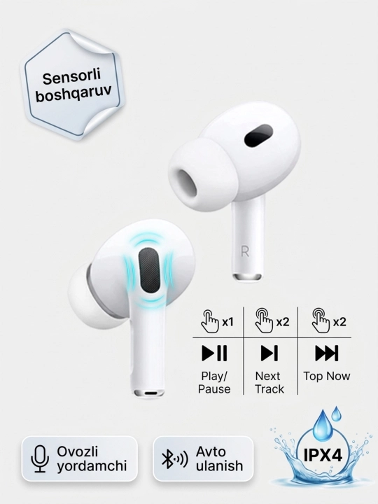 Беспроводные наушники Pods Pro 2 ANC, для iPhone и Android, чехол в подарок - 
