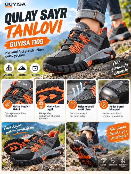 GUYISA erkaklar treking krossovkalari, poxod poyabzali