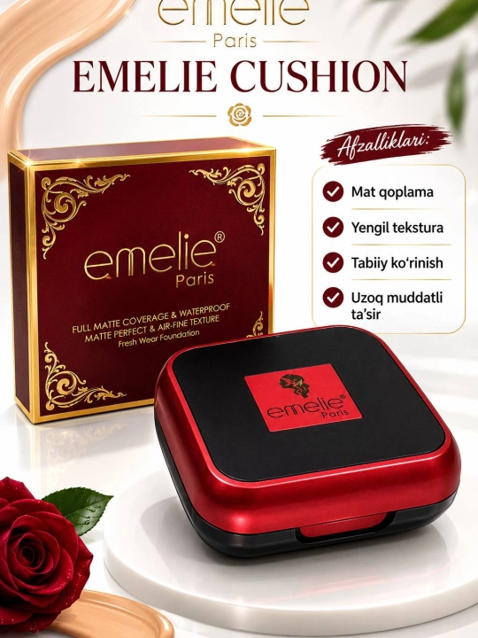 Пудра Emelie Paris Oil Control HD Matte, матирующая пудра для лица с контролем блеска кожи - 