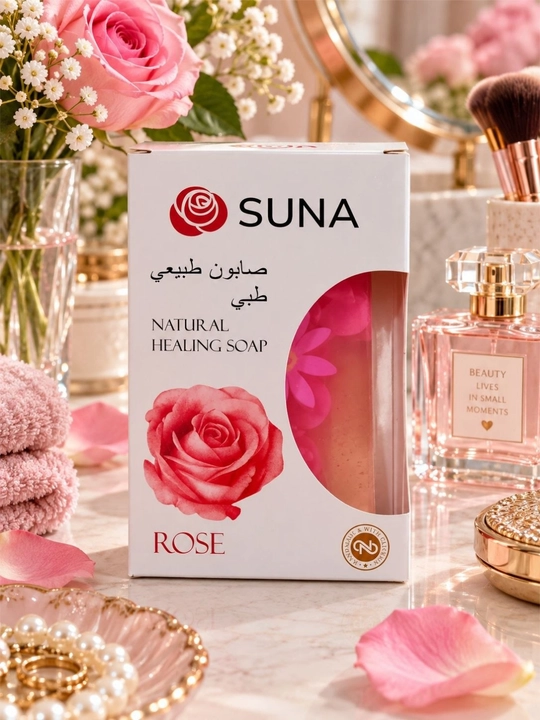 SUNA Rose pushti sovun, gulli, xushbo‘y, tabiiy sovun